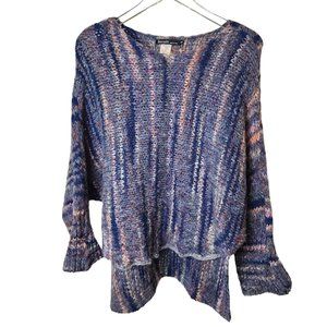 Berretti Made in Italy Wool Blend Slouchy Open Knit Dolman Sleeve Sweater S/M